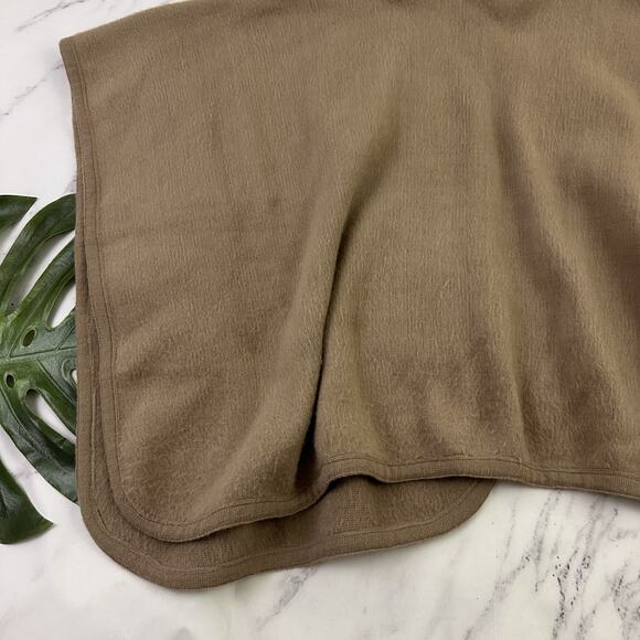 Cascada Womens Vintage 80s Cape Poncho Sweater One Size Taupe Brown Wool - Picture 10 of 10